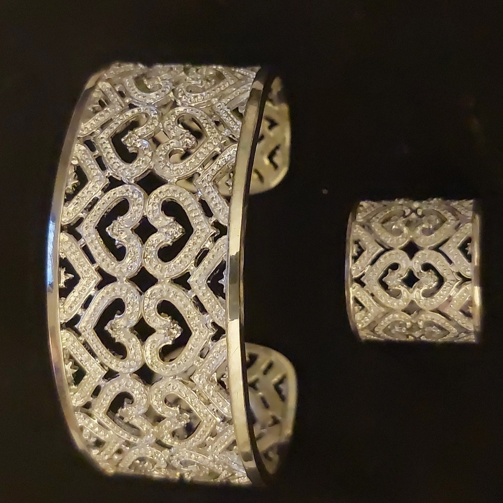 Silver Filigree Bracelet and Ring Set